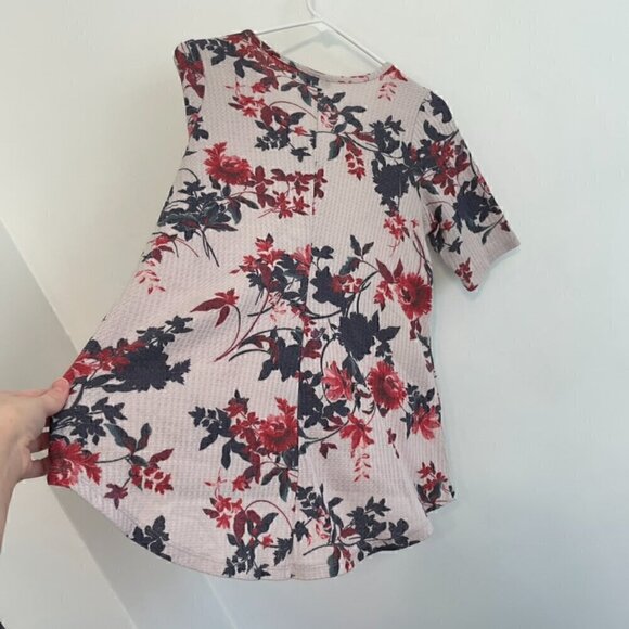 TORRID 0 Plus Size Favorite Tunic Waffle V-Neck Faux Button Front Hi-Lo Floral L - Picture 13 of 13